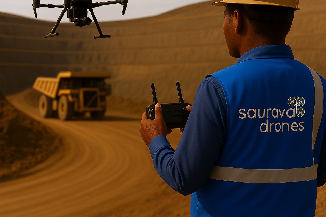 Aerial mining surveillance using drones